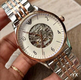 Buy Shop Emporio Armani Meccanico White Dial Two Tone Steel Strap Watch For Men - AR1921 USA Online