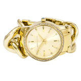 Buy Shop Michael Kors Nini Three Hand Gold Dial Gold Steel Strap Watch For Women - MK3235 USA Online