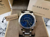 Burberry The City Blue Dial Silver Steel Strap Watch for Men - BU9363