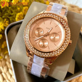 Buy Shop Fossil Stella Multifunction Rose Gold Dial Two Tone Steel Strap Watch for Women - ES4755 USA Online