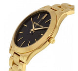 Buy Shop Michael Kors Runway Black Dial Gold Steel Strap Watch for Women - MK3478 USA Online