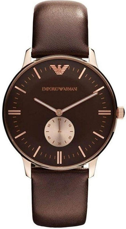 Buy Shop Emporio Armani Classic Brown Dial Brown Leather Strap Watch For Men - AR0383 USA Online