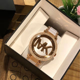 Buy Shop Michael Kors Parker White Dial Two Tone Steel Strap Watch for Women - MK6365 USA Online