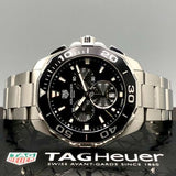 Buy Shop Tag Heuer Aquaracer Quartz Chronograph Black Dial Silver Steel Strap Watch for Men - CAY111A.BA0927 USA Online