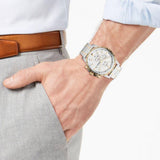 Buy Shop Fossil Dean Chronograph White Dial Silver Steel Strap Watch for Men - FS4795 USA Online