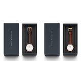 Buy Shop Daniel Wellington Classic Bristol White Dial Brown Leather Strap Watch For Women - DW00100039 USA Online