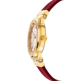 Versace Greca Silver Dial Red Leather Strap Watch for Women - VEVH00420