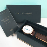Buy Shop Daniel Wellington Dapper Bristol White Dial Brown Leather Strap Watch For Men - DW00100086 USA Online