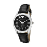 Buy Shop Emporio Armani Velente Black Dial Black Leather Strap Watch For Women - AR0644 USA Online