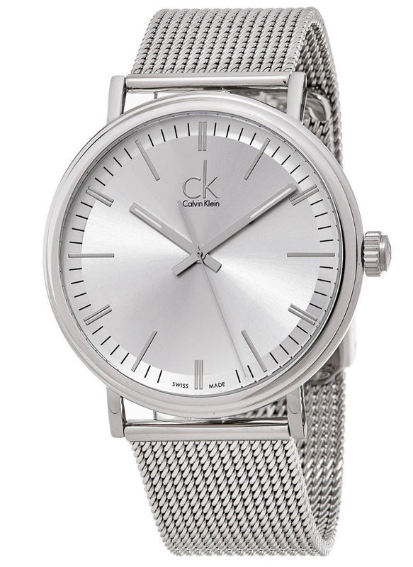 Buy Shop Calvin Klein Surround Silver Dial Silver Mesh Bracelet Watch for Men - K3W21126 USA Online