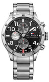 Buy Shop Tommy Hilfiger Cool Sport Multifunction Black Dial Silver Steel Strap Watch for Men - 1791141 USA Online
