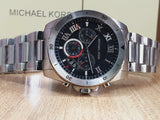 Buy Shop Michael Kors Brecken Chronograph Quartz Black Dial Silver Steel Strap Watch For Men - MK8438 USA Online