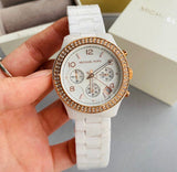 Buy Shop Michael Kors Ceramic White Dial White Steel Strap Watch for Women - MK5269 USA Online