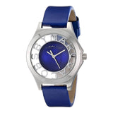 Buy Shop Marc Jacobs Henry Skeleton Blue Dial Blue Leather Strap Watch for Women - MBM1337 USA Online