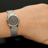 Buy Shop Calvin Klein Minimal Grey Dial Silver Mesh Bracelet Watch for Women - K3M2312X USA Online