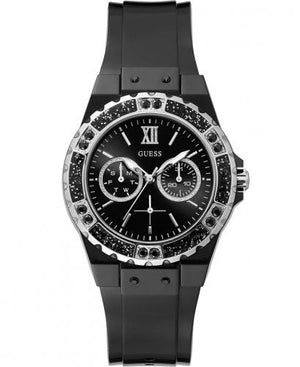 Buy Shop Guess Limelight Diamonds Black Dial Black Rubber Strap Watch for Women - GW0041L5 USA Online