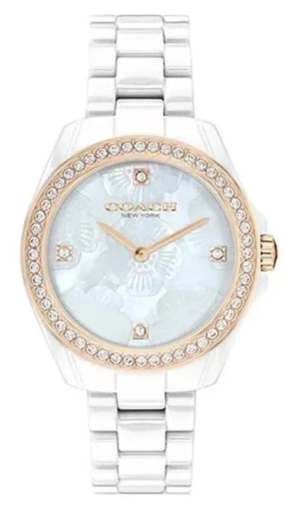 Buy Shop Coach Preston Mother of Pearl White Dial White Steel Strap Watch for Women - 14503662 USA Online