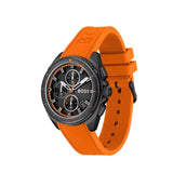 Hugo Boss Volane Black Dial Orange Silicone Strap Watch for Men - 1513957