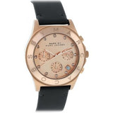 Buy Shop Marc Jacobs Blade Chronograph Rose Gold Dial Black Leather Strap Watch for Women - MBM1188 USA Online
