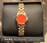 Buy Shop Marc Jacobs Henry Dinky Red Dial Gold Steel Strap Watch for Women - MBM3202 USA Online