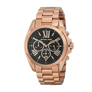 Buy Shop Michael Kors Bradshaw Black Dial Rose Gold Steel Strap Watch for Women - MK5854 USA Online