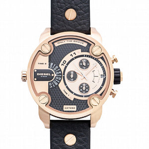 Buy Shop Diesel Little Daddy Black & Gold Dial Black Leather StrapWatch For Men - DZ7282 USA Online