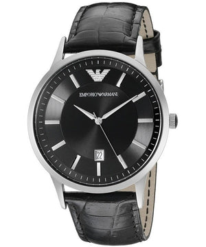 Buy Shop Emporio Armani Renato Black Dial Leather Strap Watch For Men - AR2411 USA Online