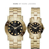 Buy Shop Marc Jacobs Amy Glitz Black Dial Gold Steel Strap Watch for Women - MBM3334 USA Online
