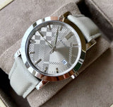Buy Shop Burberry Heritage Grey Dial Beige Leather Strap Unisex Watch - BU1754 USA Online
