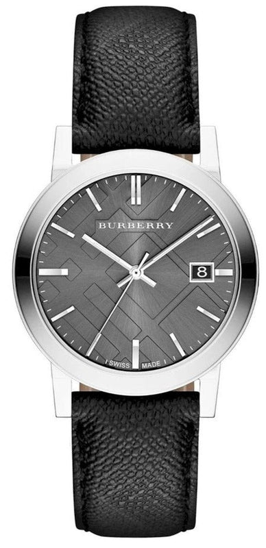 Buy Shop Burberry The City Grey Dial Black Leather Strap Watch for Men - BU9030 USA Online