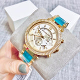 Buy Shop Michael Kors Parker Gold Dial Two Tone Steel Strap Watch for Women - MK6364 USA Online