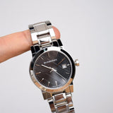 Buy Shop Burberry The City Black Dial Silver Steel Strap Watch for Women - BU9101 USA Online
