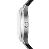 Buy Shop Emporio Armani Meccanico White Skeleton Dial Black Leather Strap Watch For Men - AR60003 USA Online