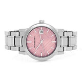 Buy Shop Burberry The City Pink Dial Silver Steel Strap Watch for Women - BU9124 USA Online