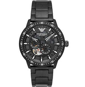 Buy Shop Emporio Armani Meccanico Automatic Black Dial Black Steel Strap Watch For Men - AR60054 USA Online