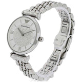 Buy Shop Emporio Armani Gianni T Bar White Crystal Pave Dial Silver Stainless Steel Strap Watch For Women - AR1925 USA Online