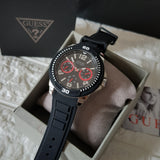 Buy Shop Guess Tread Black Dial Black Rubber Strap Watch for Men - W0967G1 USA Online