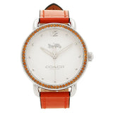 Buy Shop Coach Delancey White Dial Orange Leather Strap Watch for Women - 14502880 USA Online