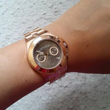 Buy Shop Marc Jacobs Blade Chronograph Brown Dial Rose Gold Steel Strap Watch for Women - MBM3308 USA Online