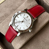 Buy Shop Burberry The City Silver Dial Red Strap Watch for Women - BU9232 USA Online
