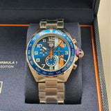 Buy Shop Tag Heuer Formula 1 Gulf Edition Chronograph Blue Dial Silver Steel Strap Watch for Men - CAZ101AT.BA0842 USA Online