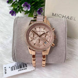 Buy Shop Michael Kors Ritz Chronograph Rose Gold Dial Two Tone Steel Strap Watch for Women - MK6307 USA Online