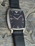 Buy Shop Emporio Armani Epsilon Quartz Black Dial Black Leather Strap Watch For Men - AR2490 USA Online