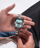 Buy Shop Guess Phoenix Multi Function Aqua Blue Dial Silver Steel Strap Watch for Men - GW0456G4 USA Online