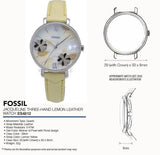 Buy Shop Fossil Jacqueline Three-Hand White Dial Yellow Leather Strap Watch for Women - ES4812 USA Online
