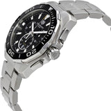 Buy Shop Tag Heuer Aquaracer Quartz Chronograph Black Dial Silver Steel Strap Watch for Men - CAY111A.BA0927 USA Online