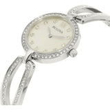 Bulova Crystal Collection Mother of Pearl Dial Silver Steel Strap Watch for Women - 96L223