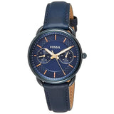Buy Shop Fossil Tailor Blue Dial Blue Leather Strap Watch for Women - ES4092 USA Online