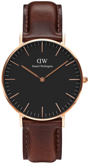 Buy Shop Daniel Wellington Petite St Mawes Black Dial Brown Leather Strap Watch For Women - DW00100169 USA Online