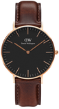 Buy Shop Daniel Wellington Petite St Mawes Black Dial Brown Leather Strap Watch For Women - DW00100169 USA Online